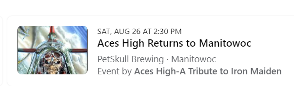 Aces High A Tribute to Iron Maiden Pet Skull Brewing Sat Aug 26 2023